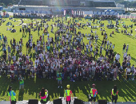 ドローンで撮影した会場の様子